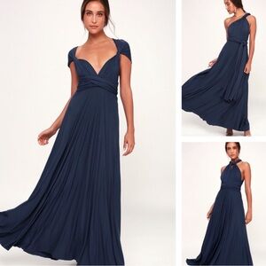 LULU’s tricks of the trade maxi dress navy small